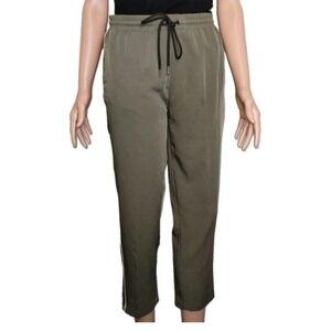 Jogger Ankle  sz S Olive Green Women's Casual Pants polyester Rubber Waist Used